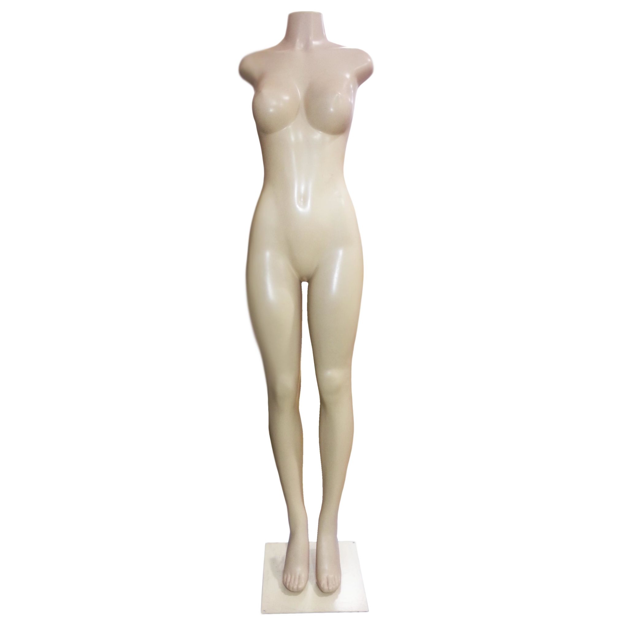 Female Sexy Mannequin Metal Stand, Full Body Plastic, White Busty Manikin